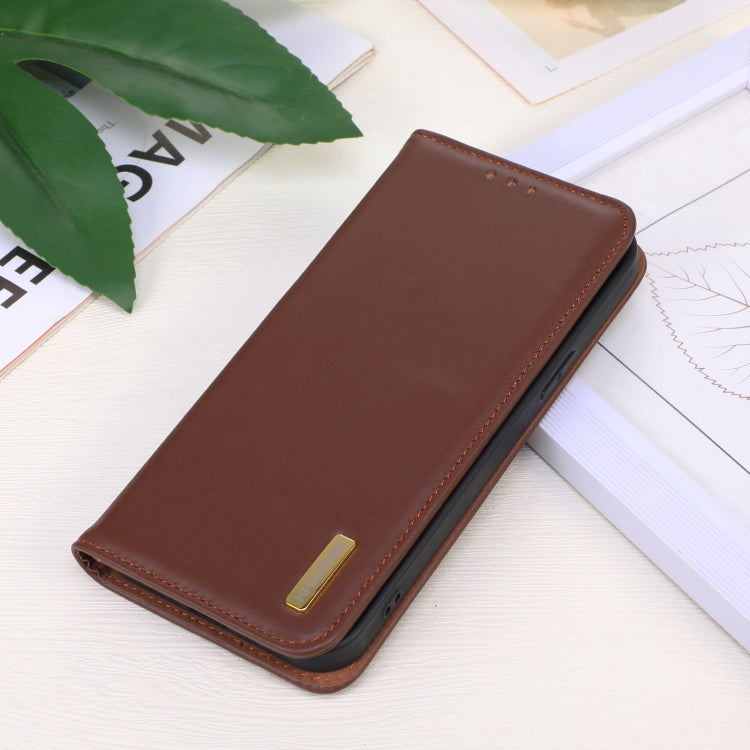For iPhone 16 Pro Max KHAZNEH Nappa Top Layer Cowhide Leather Phone Case(Brown) - iPhone 16 Pro Max Cases by PMC TechLife | Online Shopping South Africa | PMC TechLife | Buy Now Pay Later Mobicred