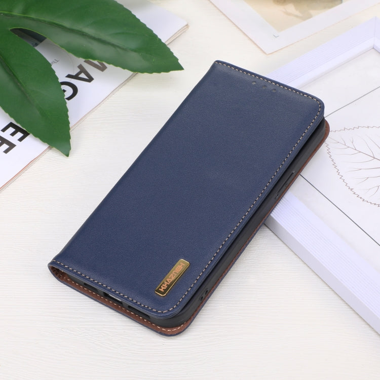 For iPhone 16 KHAZNEH Nappa Top Layer Cowhide Leather Phone Case(Blue) - iPhone 16 Cases by PMC Jewellery | Online Shopping South Africa | PMC Jewellery | Buy Now Pay Later Mobicred