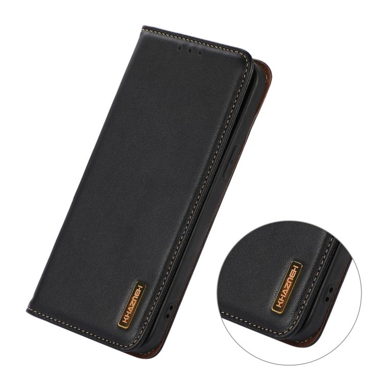 For iPhone 17 KHAZNEH Nappa Top Layer Cowhide Leather Phone Case(Black) - free shipping - PMc TechLife - Order now!