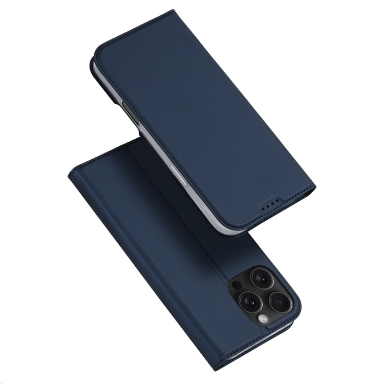 For iPhone 16 Pro DUX DUCIS Skin Pro Series Flip Leather Phone Case(Blue) - iPhone 16 Pro Cases by DUX DUCIS | Online Shopping South Africa | PMC Jewellery | Buy Now Pay Later Mobicred