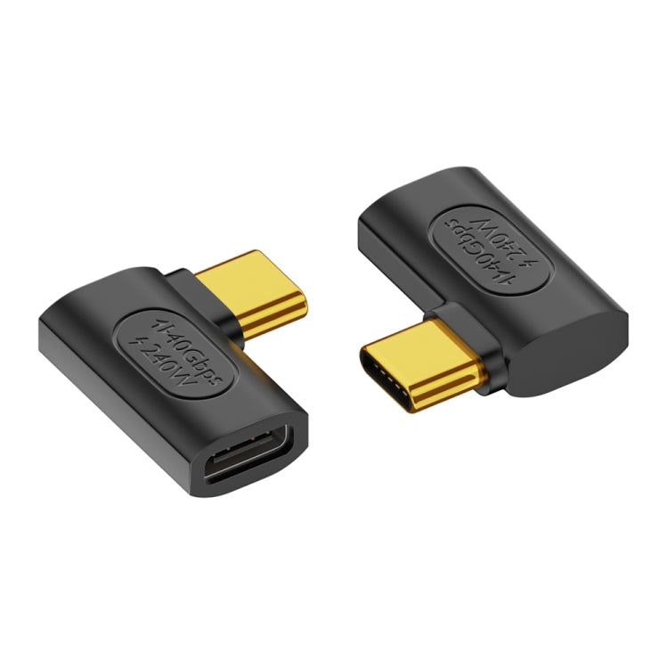 40Gbps 240W USB-C / Type-C Female to USB-C / Type-C Male Side Bend Adapter(Black) - Cable & Adapters by PMC TechLife | Online Shopping South Africa | PMC TechLife | Buy Now Pay Later Mobicred