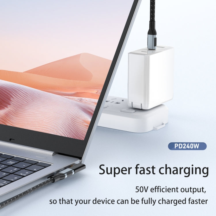 40Gbps 240W USB-C / Type-C Female to USB-C / Type-C Male Side Bend Adapter(Black) - Cable & Adapters by PMC TechLife | Online Shopping South Africa | PMC TechLife | Buy Now Pay Later Mobicred