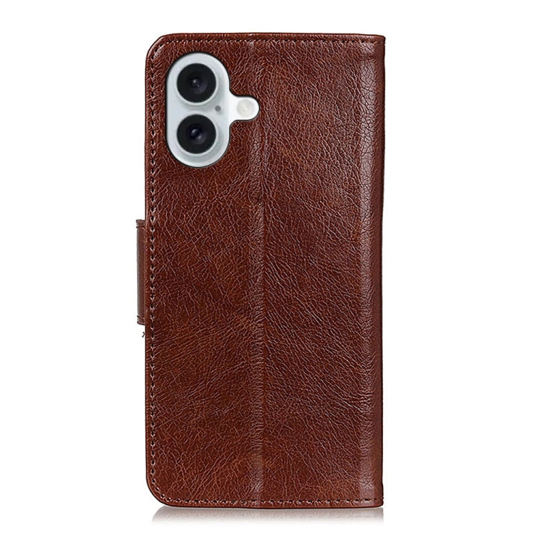 For iPhone 16 Nappa Texture Leather Case(Brown) - iPhone 16 Cases by PMC Jewellery | Online Shopping South Africa | PMC Jewellery | Buy Now Pay Later Mobicred