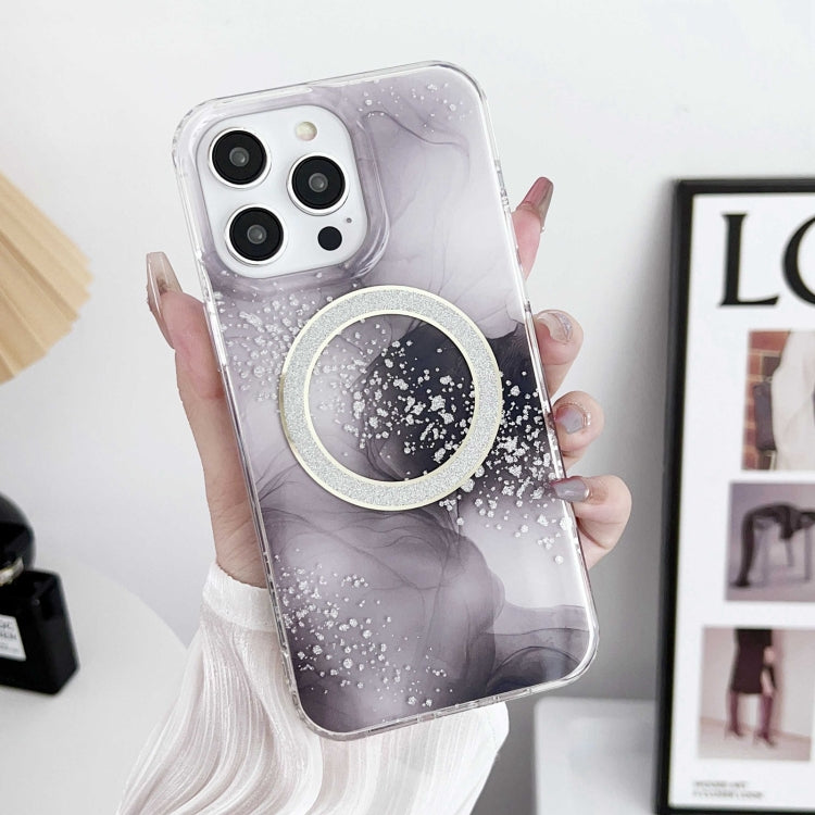 For iPhone 13 Dual-side IMD Marble Magsafe Phone Case(Black) - iPhone 13 Cases by PMC TechLife | Online Shopping South Africa | PMC TechLife
