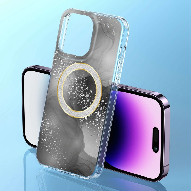For iPhone 13 Dual-side IMD Marble Magsafe Phone Case(Black) - iPhone 13 Cases by PMC TechLife | Online Shopping South Africa | PMC TechLife