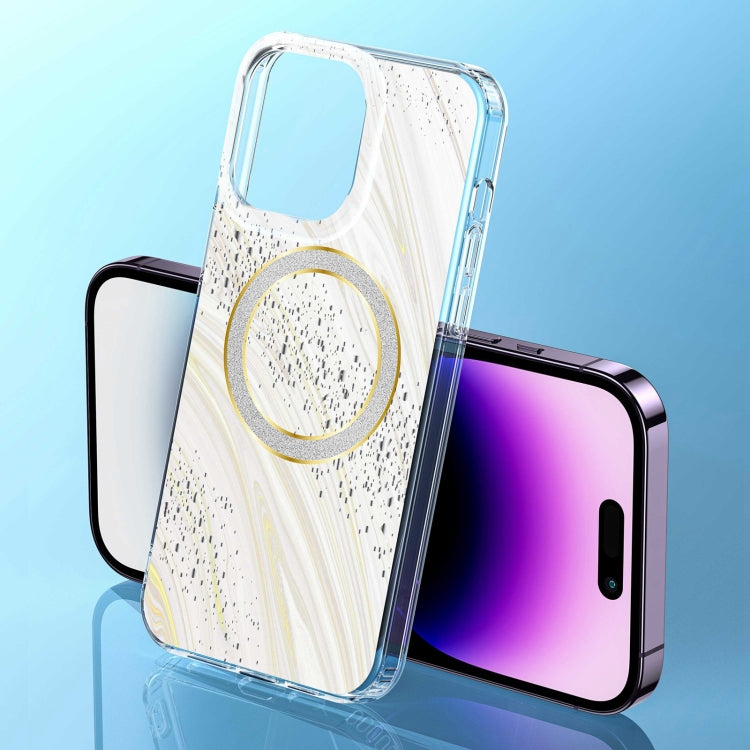 For iPhone 13 Pro Max Dual-side IMD Marble Magsafe Phone Case(White) - iPhone 13 Pro Max Cases by PMC TechLife | Online Shopping South Africa | PMC TechLife