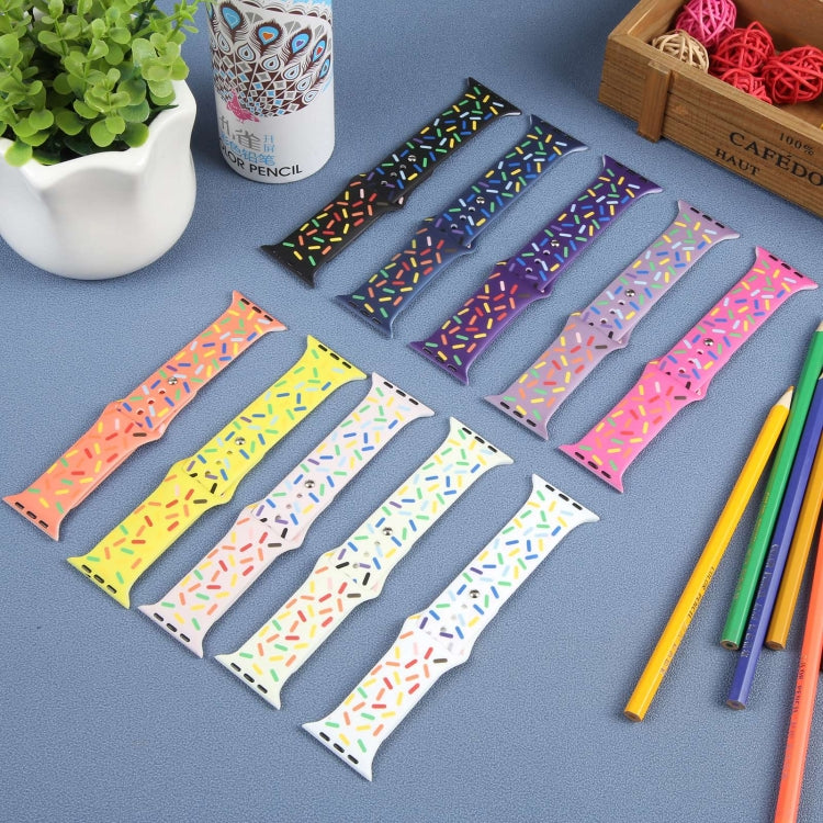 Rainbow Raindrops Silicone Watch Band For Apple Watch 9 45mm(Yellow) - free shipping - PMC TechLife - Order now!