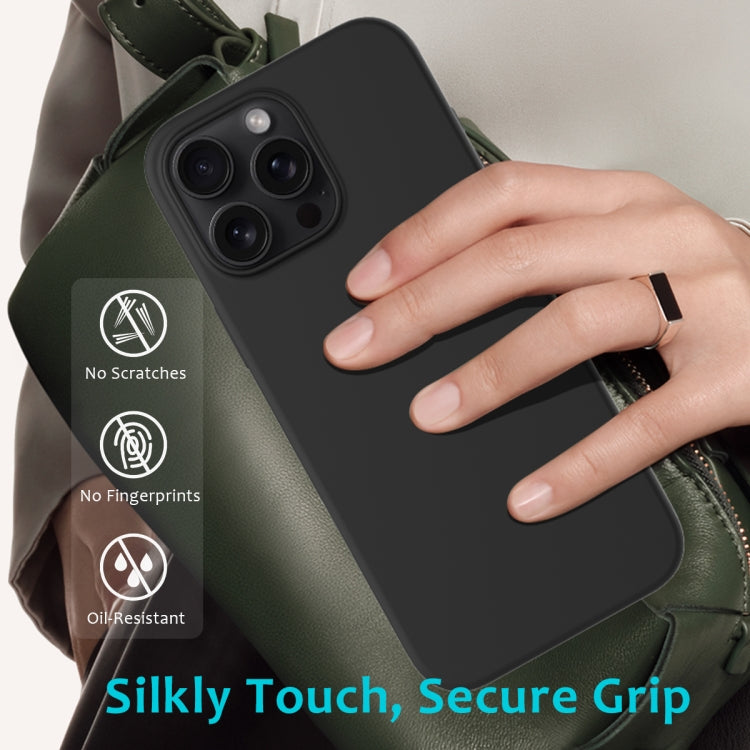 For iPhone 16 Pro Max Solid Color Silicone Phone Case(Black) - More iPhone Cases by PMC TechLife | Online Shopping South Africa | PMC TechLife | Buy Now Pay Later Mobicred