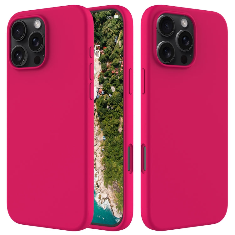 For iPhone 16 Pro Max Solid Color Silicone Phone Case(Rose Red) - More iPhone Cases by PMC TechLife | Online Shopping South Africa | PMC TechLife | Buy Now Pay Later Mobicred