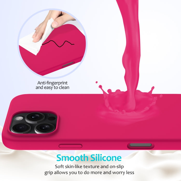 For iPhone 16 Pro Max Solid Color Silicone Phone Case(Rose Red) - More iPhone Cases by PMC TechLife | Online Shopping South Africa | PMC TechLife | Buy Now Pay Later Mobicred