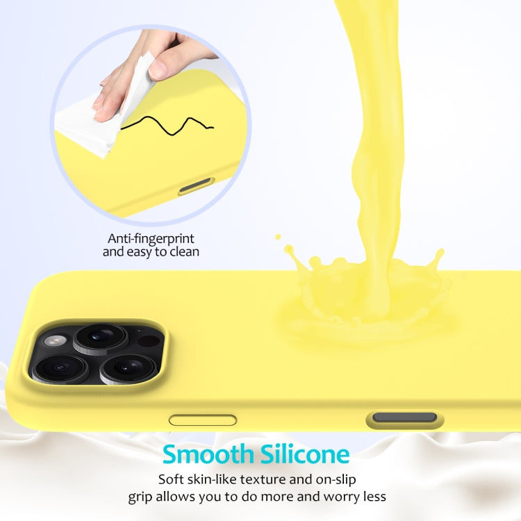 For iPhone 16 Pro Max Solid Color Silicone Phone Case(Lemon Yellow) - More iPhone Cases by PMC TechLife | Online Shopping South Africa | PMC TechLife | Buy Now Pay Later Mobicred