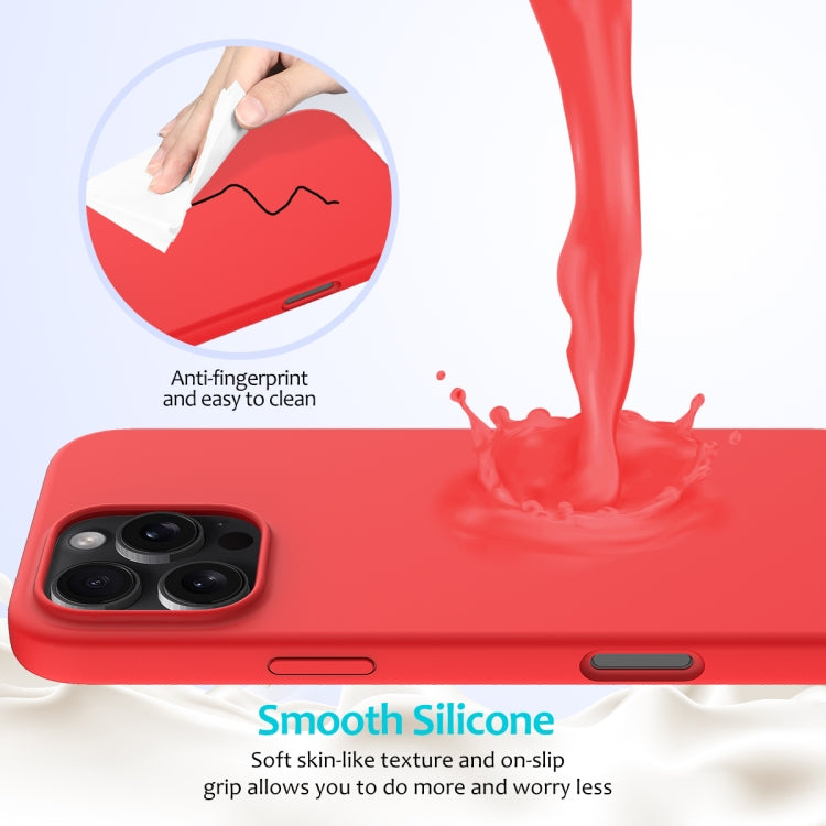 For iPhone 16 Pro Solid Color Silicone Phone Case(Red) - More iPhone Cases by PMC TechLife | Online Shopping South Africa | PMC TechLife | Buy Now Pay Later Mobicred