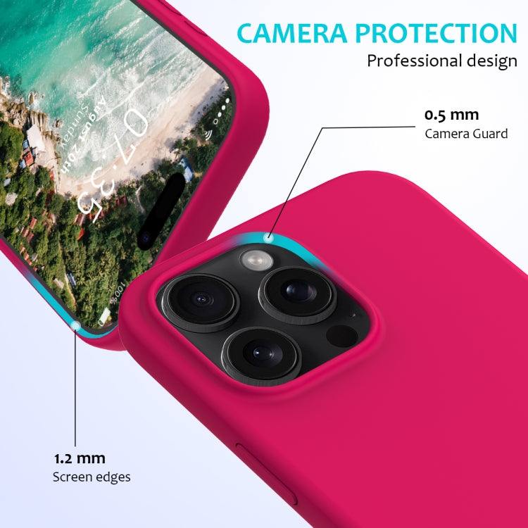 For iPhone 16 Pro Solid Color Silicone Phone Case(Rose Red) - More iPhone Cases by PMC TechLife | Online Shopping South Africa | PMC TechLife | Buy Now Pay Later Mobicred