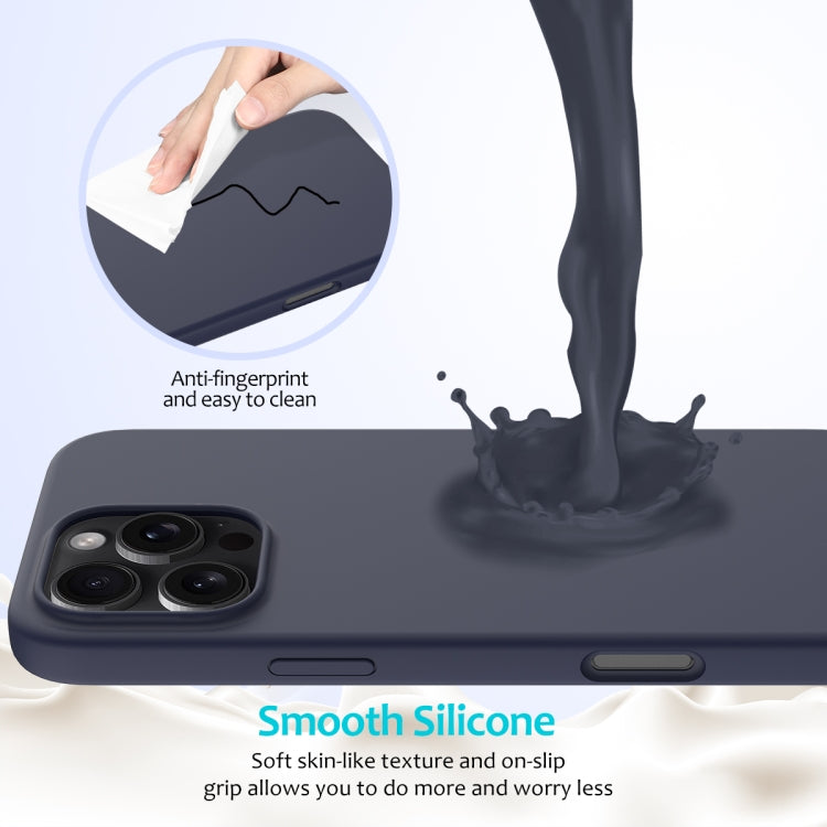 For iPhone 16 Pro Solid Color Silicone Phone Case(Midnight Blue) - More iPhone Cases by PMC TechLife | Online Shopping South Africa | PMC TechLife | Buy Now Pay Later Mobicred