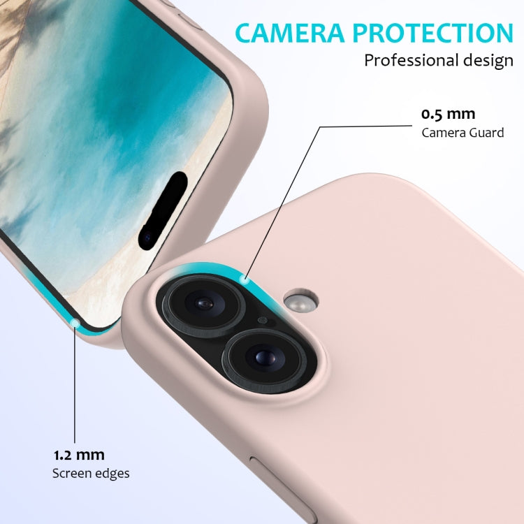 For iPhone 16 Plus Solid Color Silicone Phone Case(Sand Pink) - More iPhone Cases by PMC TechLife | Online Shopping South Africa | PMC TechLife | Buy Now Pay Later Mobicred