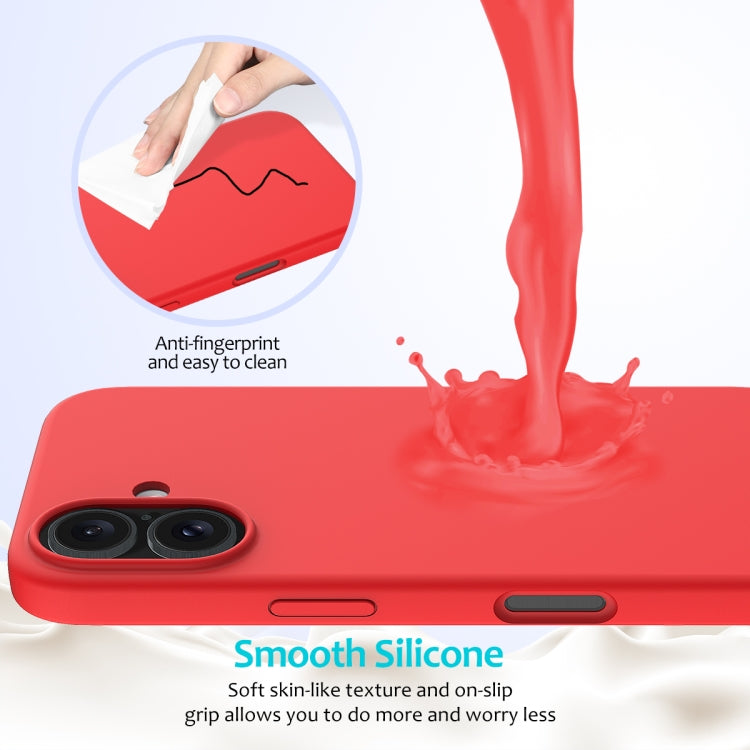 For iPhone 16 Solid Color Silicone Phone Case(Red) - More iPhone Cases by PMC TechLife | Online Shopping South Africa | PMC TechLife | Buy Now Pay Later Mobicred