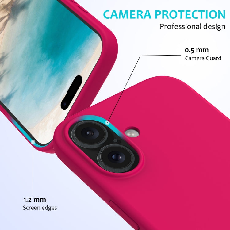 For iPhone 16 Solid Color Silicone Phone Case(Rose Red) - More iPhone Cases by PMC TechLife | Online Shopping South Africa | PMC TechLife | Buy Now Pay Later Mobicred