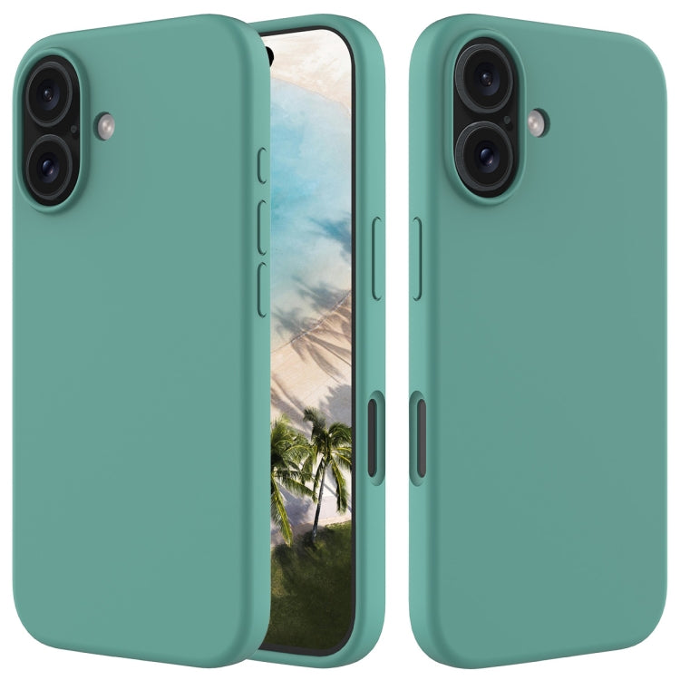 For iPhone 16 Solid Color Silicone Phone Case(Pine Needle Green) - More iPhone Cases by PMC TechLife | Online Shopping South Africa | PMC TechLife | Buy Now Pay Later Mobicred