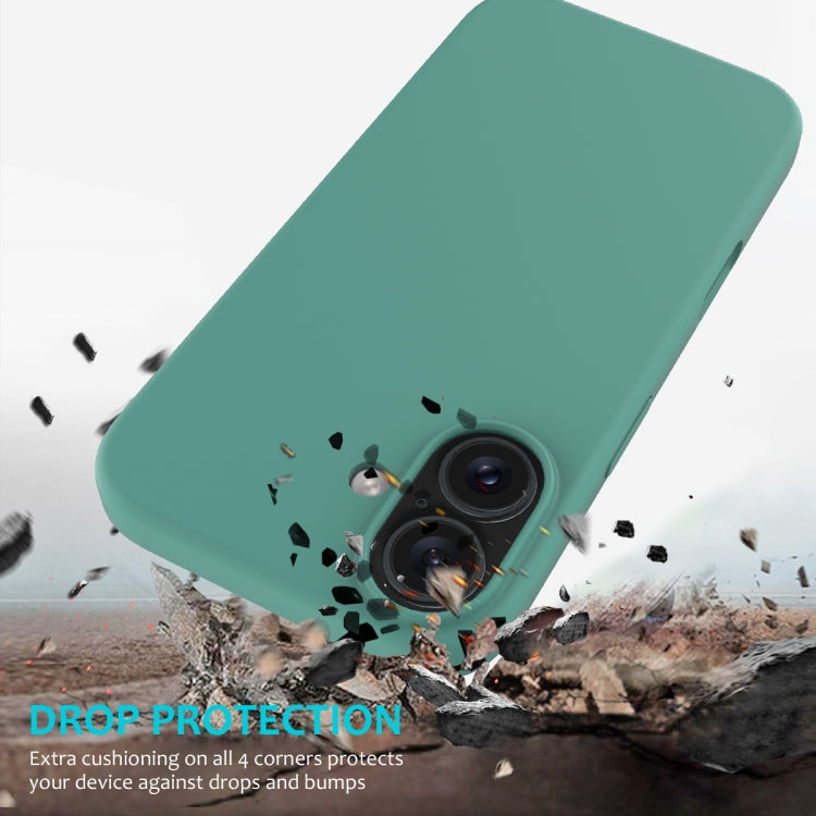 For iPhone 16 Solid Color Silicone Phone Case(Pine Needle Green) - More iPhone Cases by PMC TechLife | Online Shopping South Africa | PMC TechLife | Buy Now Pay Later Mobicred