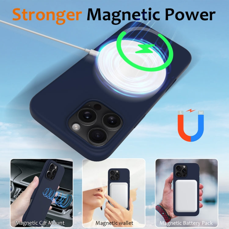 For iPhone 16 Pro Shockproof Silicone Magsafe Phone Case(Navy Blue) - iPhone 16 Pro Cases by PMC TechLife | Online Shopping South Africa | PMC TechLife | Buy Now Pay Later Mobicred