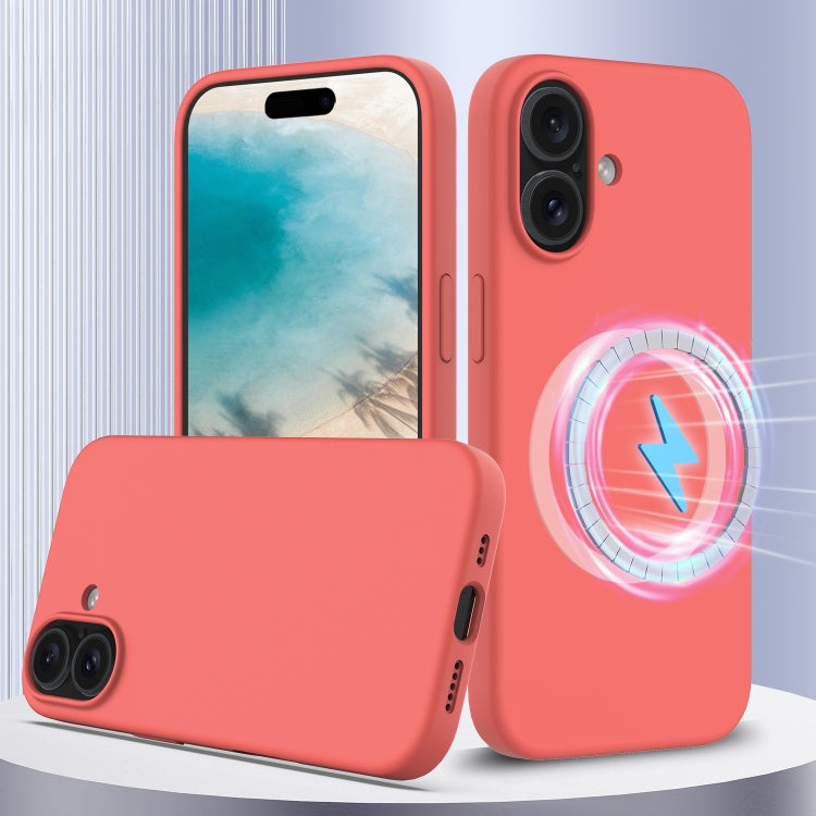 For iPhone 16 Shockproof Silicone Magsafe Phone Case(Pink Orange) - iPhone 16 Cases by PMC TechLife | Online Shopping South Africa | PMC TechLife | Buy Now Pay Later Mobicred