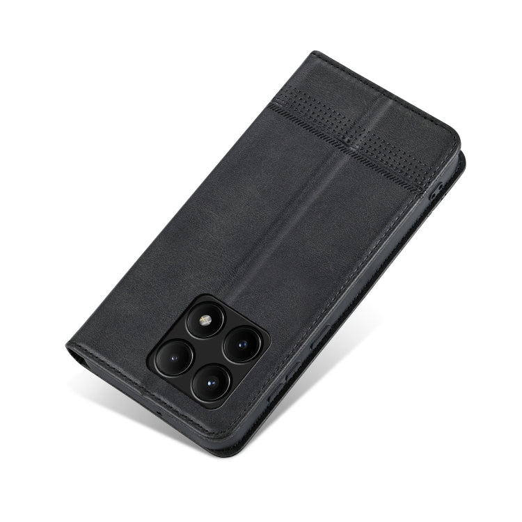 For Xiaomi Redmi K70/K70 Pro AZNS Magnetic Calf Texture Flip Leather Phone Case(Black) - K70 Pro Cases by AZNS | Online Shopping South Africa | PMC Jewellery | Buy Now Pay Later Mobicred