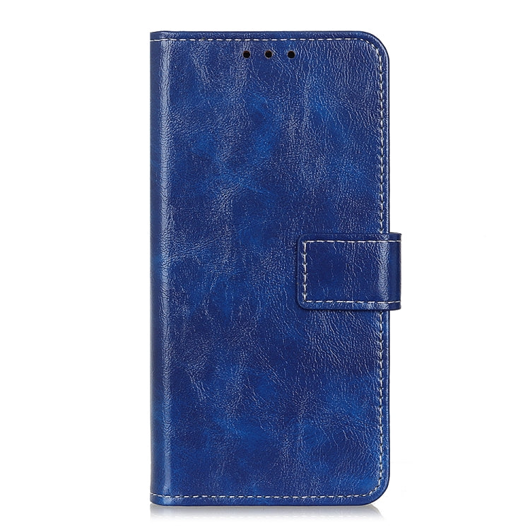 For iPhone 16e Retro Crazy Horse Texture Horizontal Flip Leather Phone Case(Blue) - iPhone 16e Cases by PMC TechLife | Online Shopping South Africa | PMC TechLife | Buy Now Pay Later Mobicred