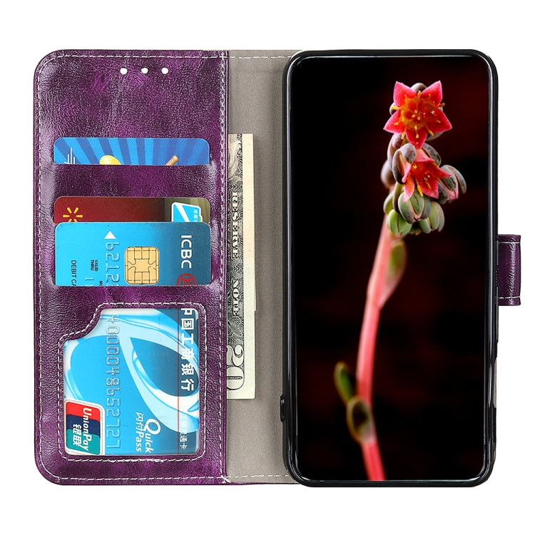 For iPhone 16e Retro Crazy Horse Texture Horizontal Flip Leather Phone Case(Purple) - iPhone 16e Cases by PMC TechLife | Online Shopping South Africa | PMC TechLife | Buy Now Pay Later Mobicred