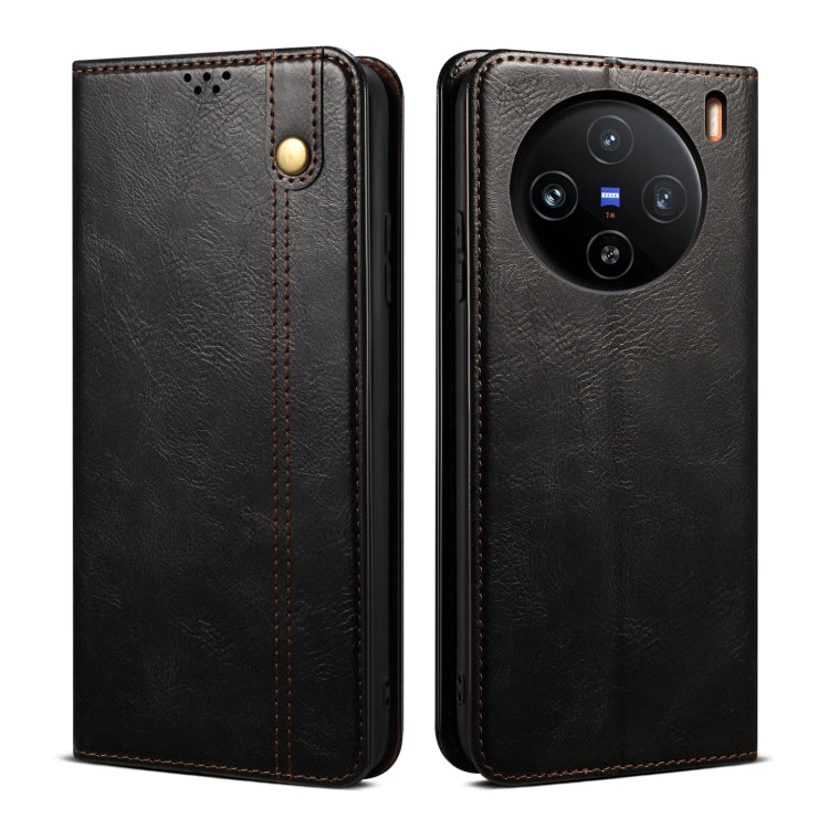 For vivo X100 Pro Oil Wax Crazy Horse Texture Leather Phone Case(Black) - X100 Pro Cases by imak | Online Shopping South Africa | PMC Jewellery | Buy Now Pay Later Mobicred