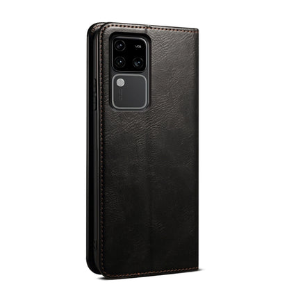 For vivo S18 Oil Wax Crazy Horse Texture Leather Phone Case(Black) - S18 Cases by PMC Jewellery | Online Shopping South Africa | PMC Jewellery | Buy Now Pay Later Mobicred