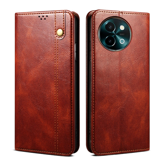 For vivo Y38 5G Global Oil Wax Crazy Horse Texture Leather Phone Case(Brown) - vivo Cases by PMC Jewellery | Online Shopping South Africa | PMC Jewellery | Buy Now Pay Later Mobicred