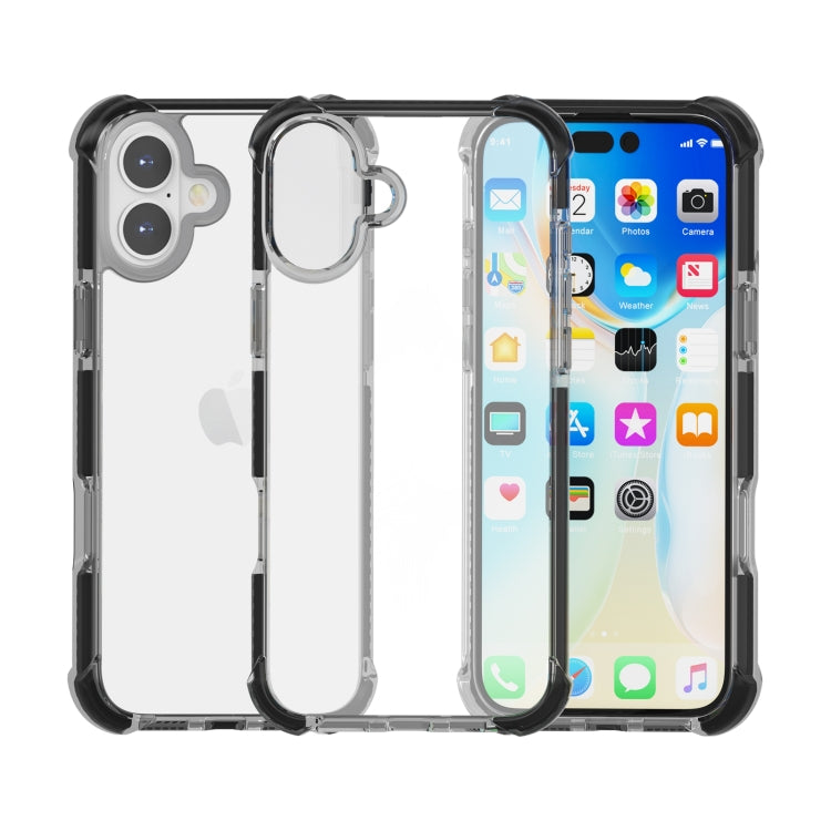 For iPhone 16 Plus Four-corner Shockproof TPU + Acrylic Phone Case(Black) - iPhone 16 Plus Cases by PMC TechLife | Online Shopping South Africa | PMC TechLife | Buy Now Pay Later Mobicred