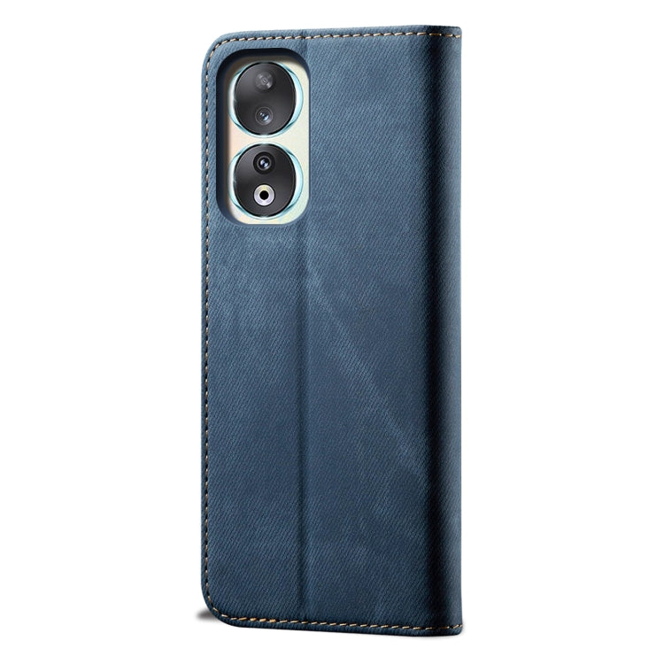 For Honor 90 Denim Texture Flip Leather Phone Case(Blue) - Honor Cases by PMC TechLife | Online Shopping South Africa | PMC TechLife | Buy Now Pay Later Mobicred