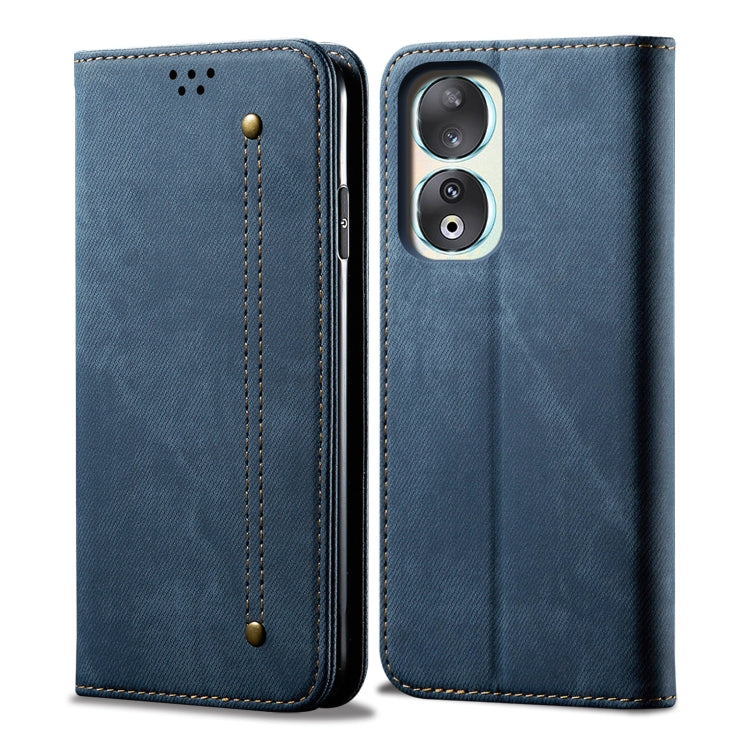 For Honor 90 Pro Denim Texture Flip Leather Phone Case(Blue) - Honor Cases by PMC Jewellery | Online Shopping South Africa | PMC Jewellery | Buy Now Pay Later Mobicred