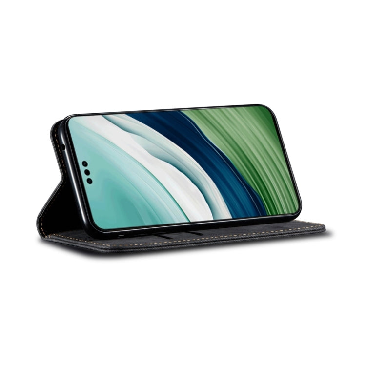 For Honor X6A Denim Texture Flip Leather Phone Case(Black) - Honor Cases by PMC TechLife | Online Shopping South Africa | PMC TechLife | Buy Now Pay Later Mobicred