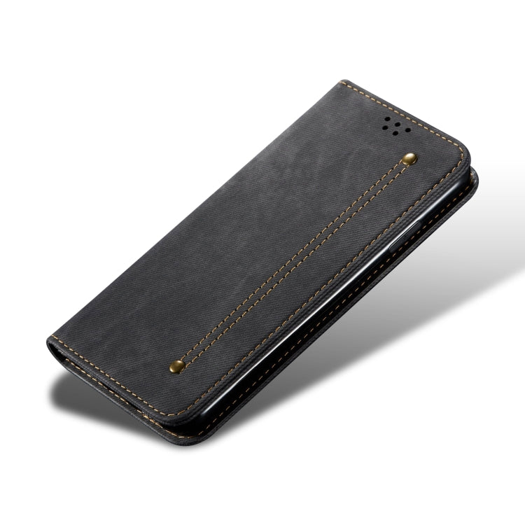 For Honor X6A Denim Texture Flip Leather Phone Case(Black) - Honor Cases by PMC TechLife | Online Shopping South Africa | PMC TechLife | Buy Now Pay Later Mobicred