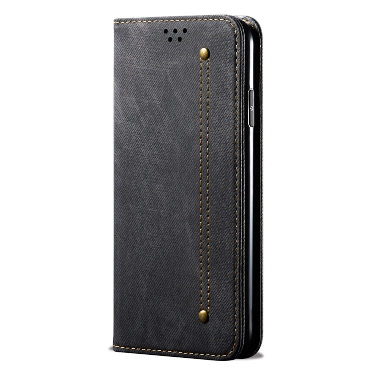 For Honor 100 Denim Texture Flip Leather Phone Case(Black) - Honor Cases by PMC TechLife | Online Shopping South Africa | PMC TechLife | Buy Now Pay Later Mobicred