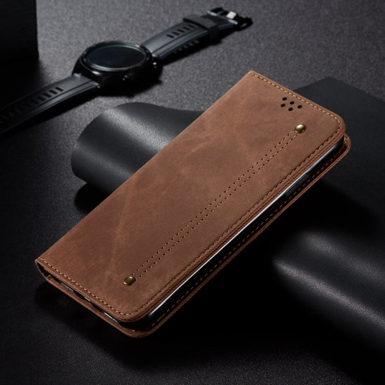 For Honor 90 GT Denim Texture Flip Leather Phone Case(Brown) - Honor Cases by PMC Jewellery | Online Shopping South Africa | PMC Jewellery | Buy Now Pay Later Mobicred