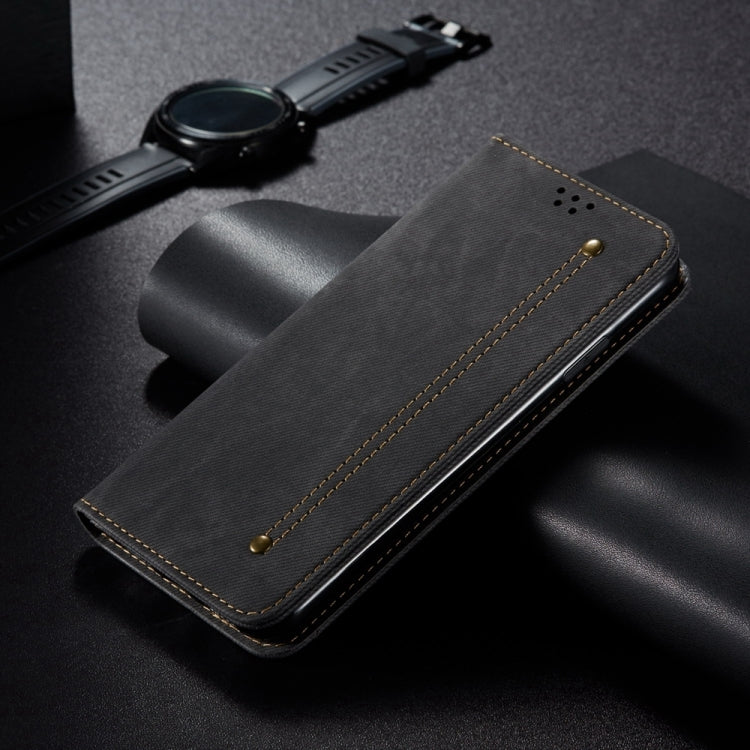 For Honor Play 8T 5G / X7b Denim Texture Flip Leather Phone Case(Black) - Honor Cases by PMC TechLife | Online Shopping South Africa | PMC TechLife | Buy Now Pay Later Mobicred