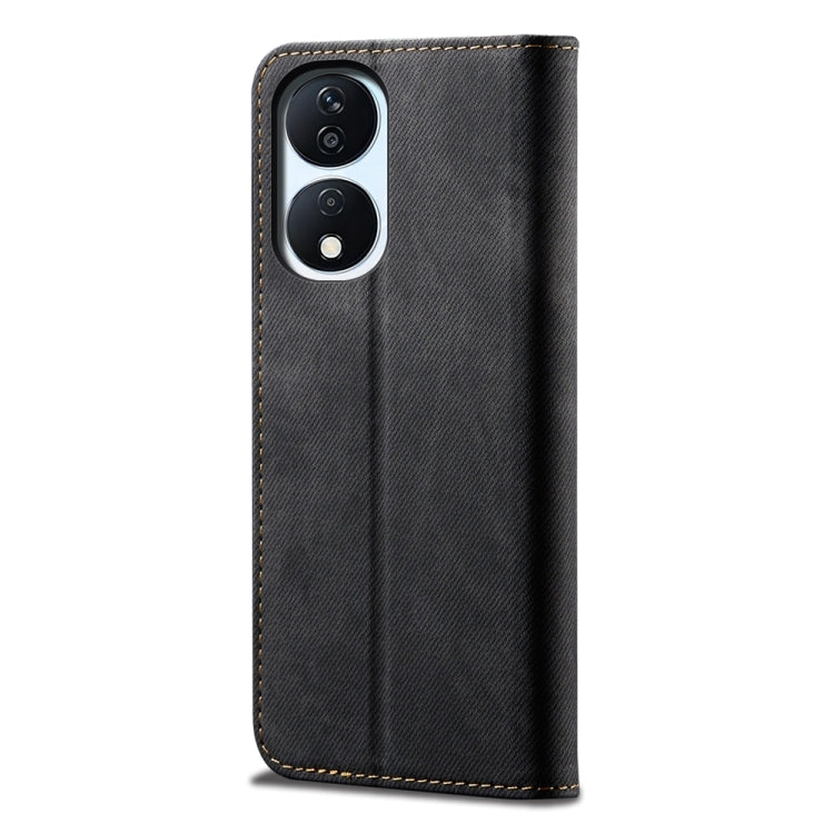 For Honor Play 8T 5G / X7b Denim Texture Flip Leather Phone Case(Black) - Honor Cases by PMC TechLife | Online Shopping South Africa | PMC TechLife | Buy Now Pay Later Mobicred