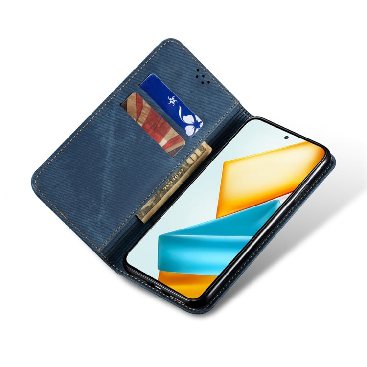 For Honor Magic6 Lite / X9b 5G Denim Texture Flip Leather Phone Case(Blue) - Honor Cases by PMC TechLife | Online Shopping South Africa | PMC TechLife | Buy Now Pay Later Mobicred