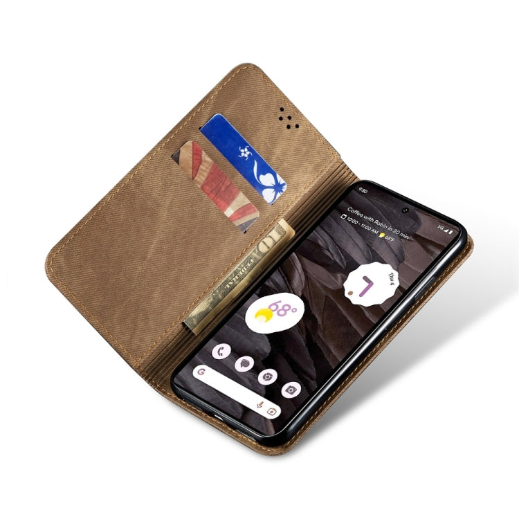 For Honor 200 Lite Global Denim Texture Flip Leather Phone Case(Khaki) - Honor Cases by PMC TechLife | Online Shopping South Africa | PMC TechLife | Buy Now Pay Later Mobicred