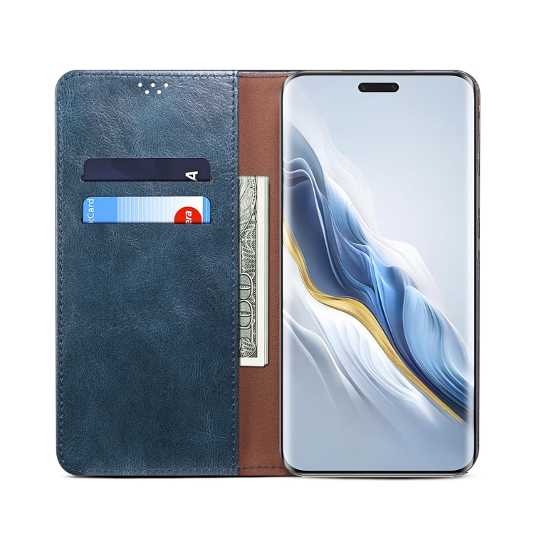 For Honor Magic6 Pro Oil Wax Crazy Horse Texture Leather Phone Case(Blue) - Honor Cases by PMC Jewellery | Online Shopping South Africa | PMC Jewellery | Buy Now Pay Later Mobicred