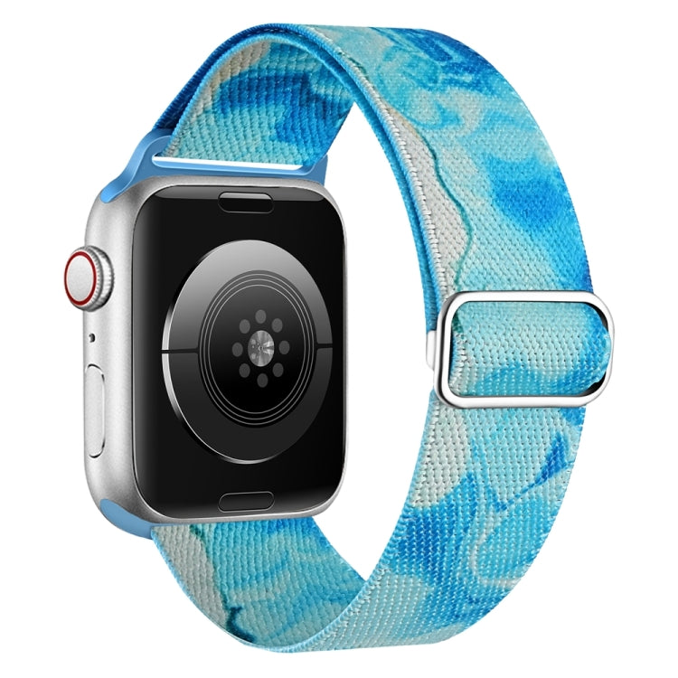For Apple Watch 8 45mm  Painted Pattern Nylon Replacement Watch Band(Ocean Blue) - Watch Bands by PMc TechLife | Online Shopping South Africa | PMc TechLife | Buy Now Pay Later Mobicred