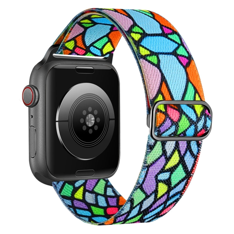 For Apple Watch 8 45mm  Painted Pattern Nylon Replacement Watch Band(Geometric Rainbow) - free shipping - PMc TechLife - Order now!