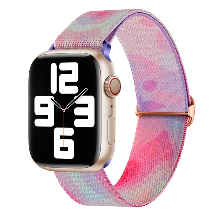 For Apple Watch 5 44mm Painted Pattern Nylon Replacement Watch Band(Ladder Purple Blue) - Watch Bands by PMc TechLife | Online Shopping South Africa | PMc TechLife | Buy Now Pay Later Mobicred