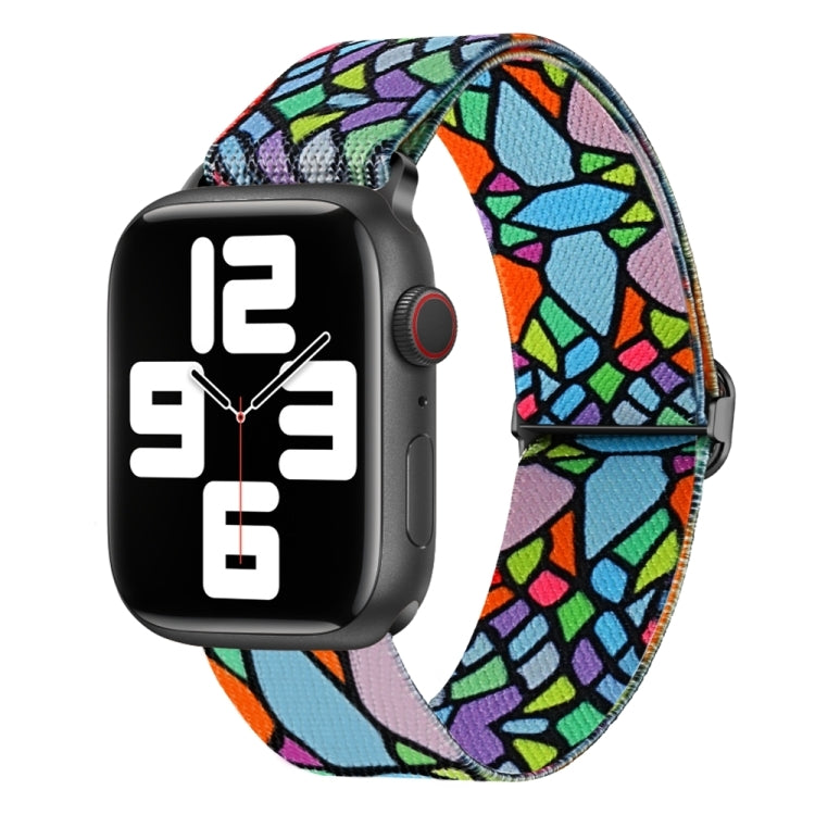 For Apple Watch SE 2023 40mm Painted Pattern Nylon Replacement Watch Band(Geometric Rainbow) - free shipping - PMc TechLife - Order now!