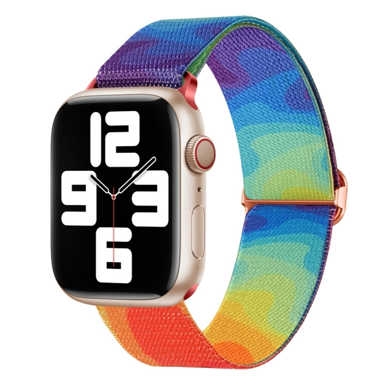 For Apple Watch SE 2023 40mm Painted Pattern Nylon Replacement Watch Band(Liquid Colorful) - Watch Bands by PMc TechLife | Online Shopping South Africa | PMc TechLife | Buy Now Pay Later Mobicred
