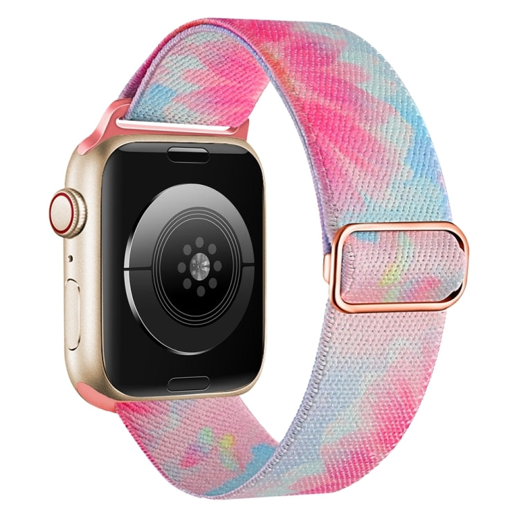 For Apple Watch 9 41mm Painted Pattern Nylon Replacement Watch Band(Flower Butterfly) - Watch Bands by PMc TechLife | Online Shopping South Africa | PMc TechLife | Buy Now Pay Later Mobicred