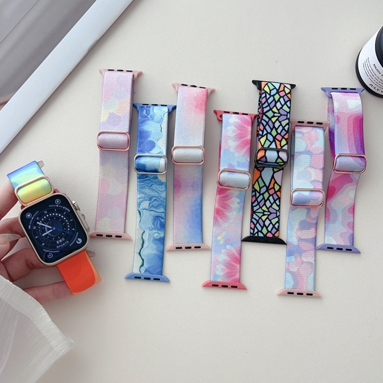 For Apple Watch 2 38mm Painted Pattern Nylon Replacement Watch Band(Symphony Aurora) - Watch Bands by PMc TechLife | Online Shopping South Africa | PMc TechLife | Buy Now Pay Later Mobicred